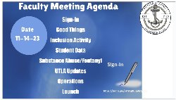 Faculty Meeting Agenda